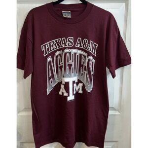 Vintage 90s Texas‎ A&M Aggies T-Shirt Red Oak Sportswear Made USA Medium NWT